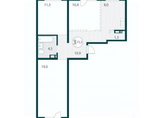 Продажа 3-ком. квартиры, 73.3 м2, Иркутск, Ленинский округ