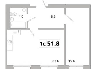 Продам 1-комнатную квартиру, 51.8 м2, Иркутск, Октябрьский округ