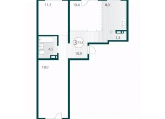 Продаю 3-комнатную квартиру, 73.3 м2, Иркутск, Ленинский округ