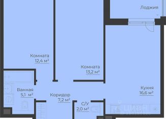Продажа двухкомнатной квартиры, 60.3 м2, Рыбинск