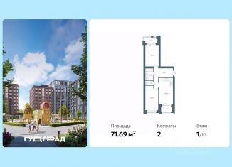 Продажа двухкомнатной квартиры, 71.69 м2, Ярославская область
