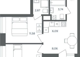 Продам двухкомнатную квартиру, 48.73 м2, Пермский край