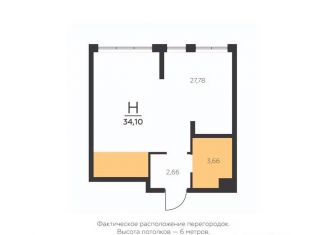 Продается 1-комнатная квартира, 34.1 м2, Тульская область