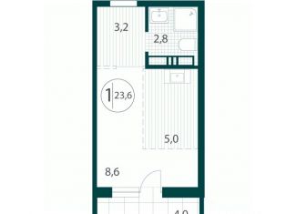 1-комнатная квартира на продажу, 23.6 м2, Иркутск, Ленинский округ