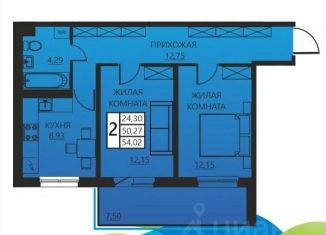 Продаю двухкомнатную квартиру, 54.02 м2, Пермь, Мотовилихинский район