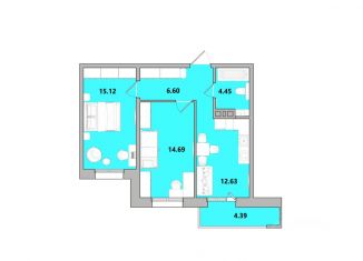 Продажа 2-комнатной квартиры, 57.88 м2, Иркутск