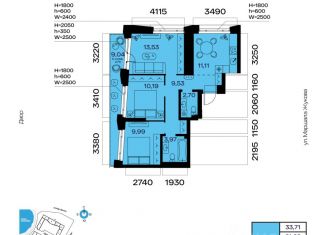 Продажа трехкомнатной квартиры, 63.73 м2, Уфа, Октябрьский район