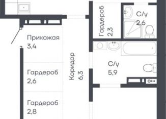 Трехкомнатная квартира на продажу, 97.7 м2, Барнаул