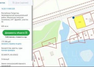 Продается земельный участок, 6 сот., Татарстан, Центральная улица, 25