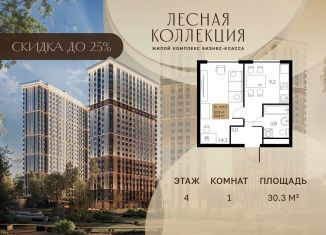 Продажа однокомнатной квартиры, 30.3 м2, Химки