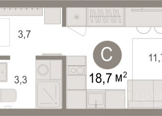 Продажа квартиры студии, 18.71 м2, Тюмень, Калининский округ