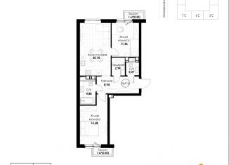 Продам 2-комнатную квартиру, 66.27 м2, Самара, Красноглинский район