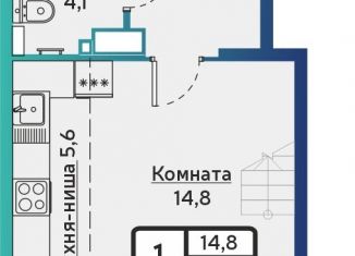 Продаю 1-ком. квартиру, 43.6 м2, Ижевск, Октябрьский район