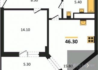 Продается однокомнатная квартира, 46.3 м2, Воронеж, Ленинский район