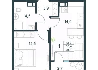 Продажа 1-комнатной квартиры, 39.1 м2, Забайкальский край