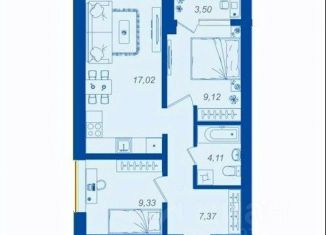 Продается 2-ком. квартира, 48.7 м2, Брянск, Советский район