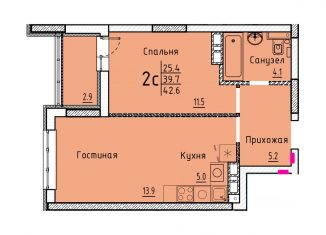 Продажа квартиры, 42.6 м2, Саратовская область