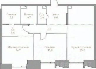 2-ком. квартира на продажу, 86.4 м2, Москва