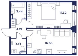 1-ком. квартира на продажу, 44.75 м2, Кронштадт