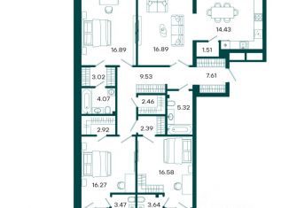 Продаю 4-комнатную квартиру, 132.49 м2, Уфа, Советский район