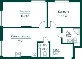Продается трехкомнатная квартира, 63.49 м2, Самара, метро Алабинская, Липецкая улица, 1