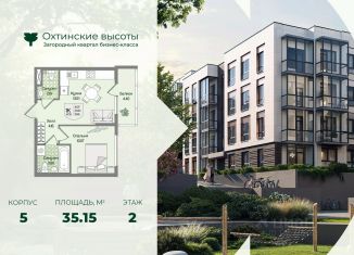 Однокомнатная квартира на продажу, 35.15 м2, Ленинградская область