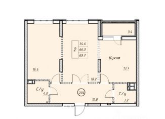 Продается квартира, 69.7 м2, Саратовская область