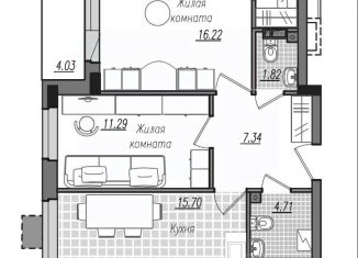 Продаю 2-ком. квартиру, 63.49 м2, Смоленск, Промышленный район, улица Александра Степанова, 14