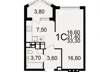 Продажа однокомнатной квартиры, 31.4 м2, Тула, Венёвское шоссе, 49