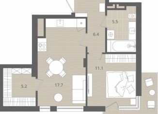 Продается 1-ком. квартира, 47.7 м2, Калининградская область