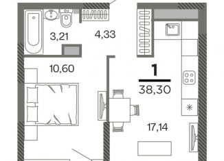 Продажа 1-ком. квартиры, 38.3 м2, Рязань, Октябрьский район