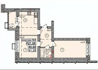 Продается двухкомнатная квартира, 51.35 м2, Липецкая область, Сторожевской проезд, 1