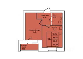 Продается 1-комнатная квартира, 37.6 м2, Череповец