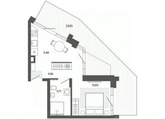 Продается 2-комнатная квартира, 56.28 м2, Барнаул, Индустриальный район, улица 50 лет СССР, 51А