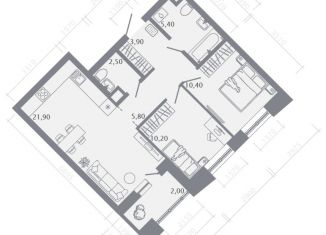 Продается 2-ком. квартира, 62.1 м2, Казань, улица Родины, 27Б