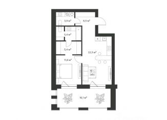 Продаю 3-комнатную квартиру, 71.6 м2, село Ленино