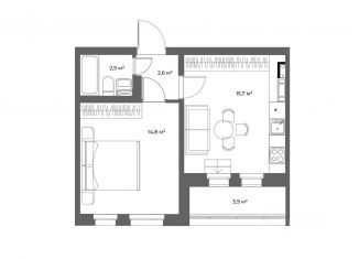 Продажа 1-комнатной квартиры, 37.2 м2, деревня Новое Девяткино