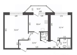 Продам 2-комнатную квартиру, 70 м2, Уфа, улица Гоголя, 63/1