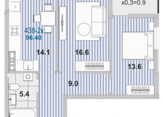 Продам 2-комнатную квартиру, 59.6 м2, Зеленоградск