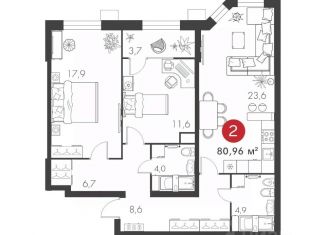 Продается 2-ком. квартира, 80.96 м2, Самарская область, проспект Масленникова, 14Ак1