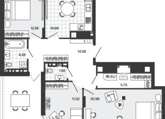 Продается 3-комнатная квартира, 103.4 м2, поселок Заозерье