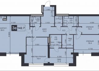 Продажа 3-ком. квартиры, 142.7 м2, Ставрополь, микрорайон № 26