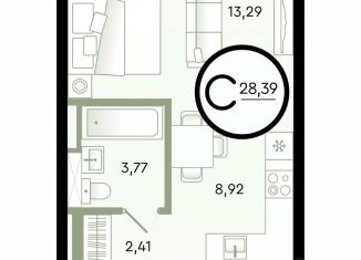 Продается квартира студия, 28.39 м2, Тюмень, Калининский округ