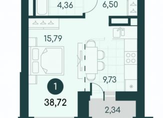 Продажа 1-комнатной квартиры, 38.72 м2, Курганская область, 18-й микрорайон, 13