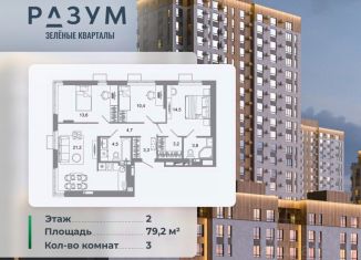 Продается 3-комнатная квартира, 79.2 м2, Астраханская область