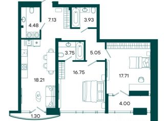 2-ком. квартира на продажу, 79.01 м2, Уфа