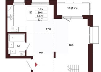 Продажа однокомнатной квартиры, 61.75 м2, Сестрорецк