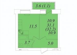 Продам 1-ком. квартиру, 32.2 м2, Вологодская область