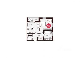 Продажа 2-комнатной квартиры, 59.54 м2, Чувашия