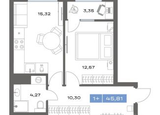 Продаю 1-комнатную квартиру, 45.81 м2, Тобольск
